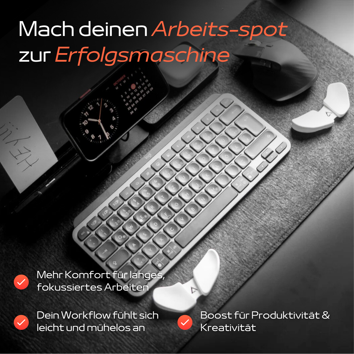 ErgoMotion™ - Handgelenk Support gegen Mausarm - für mehr für mehr Komfort & Fokus
