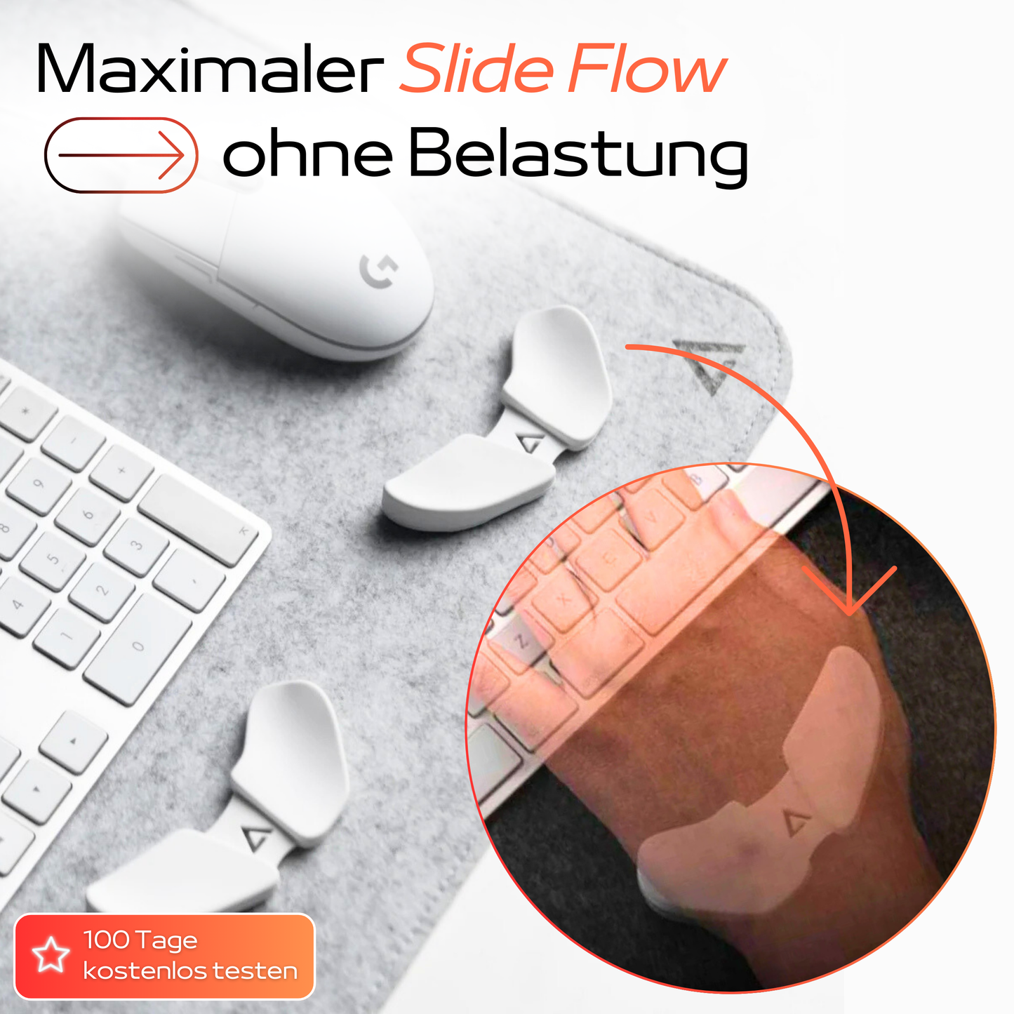 ErgoMotion™ - Handgelenk Support gegen Mausarm - für mehr für mehr Komfort & Fokus